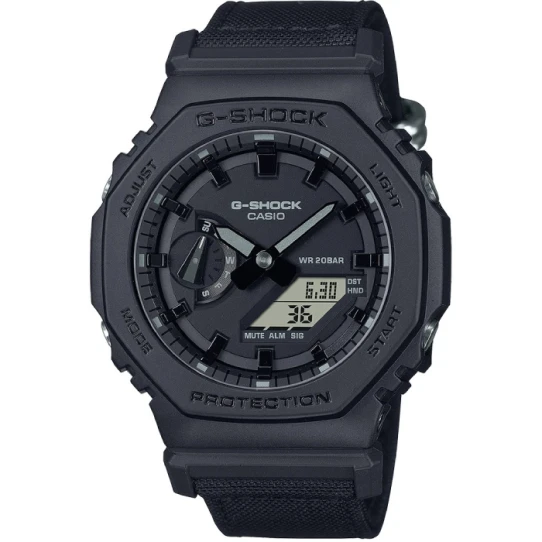 Мъжки ръчен часовник с кварцов механизъм - корпус от Стомана - Текстил - цвят Черен Черен