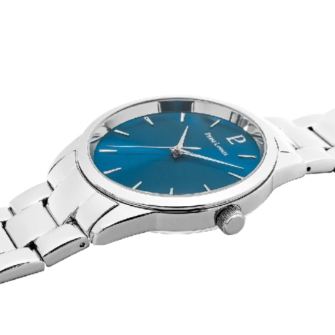 Дамски ръчен часовник с кварцов механизъм - корпус от Стомана - Стоманена верижка - цвят Син Сив