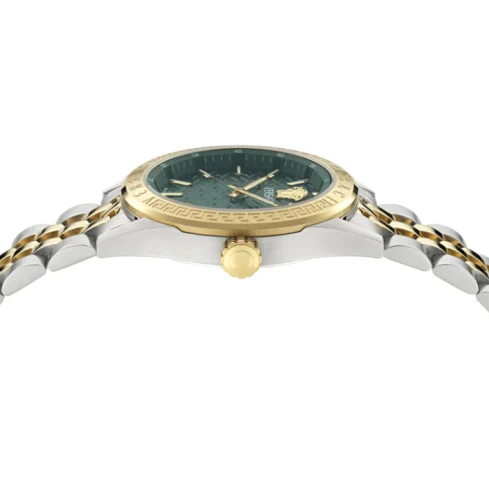 Дамски ръчен часовник с кварцов механизъм - корпус от Стомана - Стоманена верижка - цвят Зелен Злато