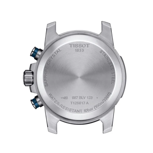 Мъжки ръчен часовник с кварцов механизъм - корпус от Стомана и алуминий - Стоманена верижка - цвят Син Сив