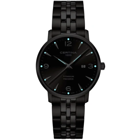 Мъжки ръчен часовник с кварцов механизъм - корпус от Титан - Титаниева верижка - цвят Сив Сив